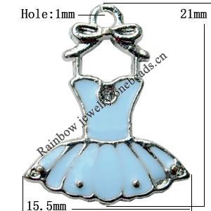 Pendant  Lead-Free Zinc Alloy Jewelry Findings 15.5x21mm hole=1mm，Sold per pkg of 400