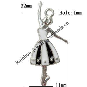 Pendant  Lead-Free Zinc Alloy Jewelry Findings 11x32mm hole=1mm，Sold per pkg of 300