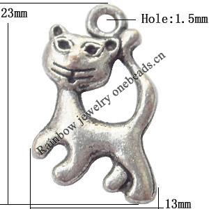Pendant  Lead-Free Zinc Alloy Jewelry Findings Animal 13x23mm hole=1.5mm，Sold per pkg of 300