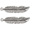 Pendant  Lead-Free Zinc Alloy Jewelry Findings Leaf 46x10mm hole=1.5mm，Sold per pkg of 500