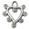 Pendant  Lead-Free Zinc Alloy Jewelry Findings Heart 21x19mm hole=3mm，Sold per pkg of 300
