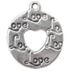Pendant  Lead-Free Zinc Alloy Jewelry Findings Donut 15x18mm hole=1mm，Sold per pkg of 700
