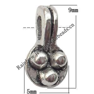 Pendant  Lead-Free Zinc Alloy Jewelry Findings 9x5mm hole=1mm，Sold per pkg of 3000