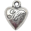Pendant  Lead-Free Zinc Alloy Jewelry Findings Heart 11x14mm hole=1mm，Sold per pkg of 1000