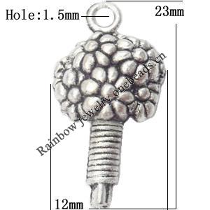 Pendant  Lead-Free Zinc Alloy Jewelry Findings 23x12mm hole=1.5mm，Sold per pkg of 500