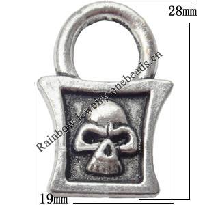 Pendant  Lead-Free Zinc Alloy Jewelry Findings Bag 28x19mm hole=9mm，Sold per pkg of 300