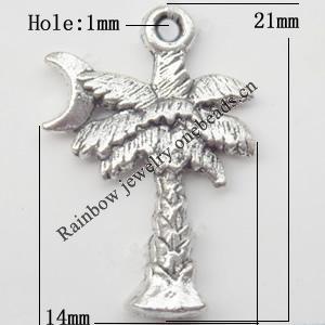 Pendant  Lead-Free Zinc Alloy Jewelry Findings 14x21mm hole=1mm，Sold per pkg of 500