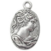 Pendant  Lead-Free Zinc Alloy Jewelry Findings Flat Oval 17x28mm hole=2mm，Sold per pkg of 500