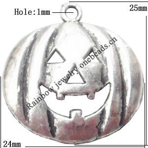 Pendant  Lead-Free Zinc Alloy Jewelry Findings 24x25mm hole=1mm，Sold per pkg of 200