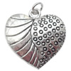 Pendant  Lead-Free Zinc Alloy Jewelry Findings Heart 24x23mm hole=1.5mm，Sold per pkg of 400