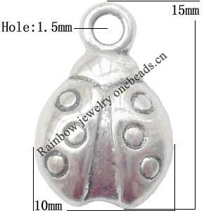 Pendant  Lead-Free Zinc Alloy Jewelry Findings Animal 15x10mm hole=1.5mm，Sold per pkg of 500