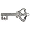 Pendant  Lead-Free Zinc Alloy Jewelry Findings Key 36x17mm hole=1.2mm，Sold per pkg of 400