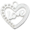 Pendant  Lead-Free Zinc Alloy Jewelry Findings Heart 25x25mm hole=2.5mm，Sold per pkg of 500