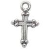 Pendant  Lead-Free Zinc Alloy Jewelry Findings Cross 9x15mm hole=1mm，Sold per pkg of 1500