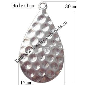 Pendant  Lead-Free Zinc Alloy Jewelry Findings Flat Teardrop 30x17mm hole=1mm，Sold per pkg of 300
