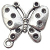 Pendant  Lead-Free Zinc Alloy Jewelry Findings Butterfly 25x22mm hole=1mm，Sold per pkg of 200