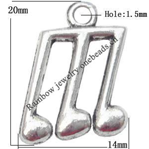 Pendant  Lead-Free Zinc Alloy Jewelry Findings 20x14mm hole=1.5mm，Sold per pkg of 300