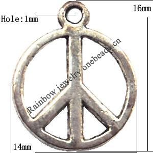 Pendant  Lead-Free Zinc Alloy Jewelry Findings, Donut 14x16mm hole=1mm, Sold per pkg of 1000