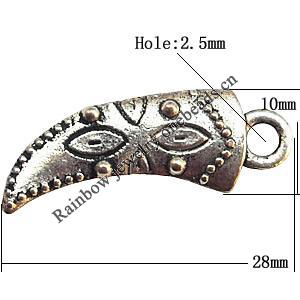 Pendant  Lead-Free Zinc Alloy Jewelry Findings, Cutlass 28x10mm hole=2.5mm, Sold per pkg of 500