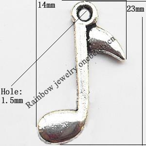 Pendant  Lead-Free Zinc Alloy Jewelry Findings, 14x23mm hole=1.5mm, Sold per pkg of 600