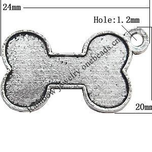 Pendant  Lead-Free Zinc Alloy Jewelry Findings, 20x24mm hole=1.2mm, Sold per pkg of 400