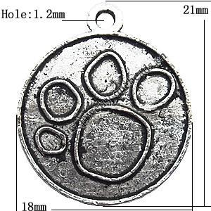 Pendant  Lead-Free Zinc Alloy Jewelry Findings, Coin 18x21mm hole=1.2mm, Sold per pkg of 500