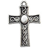 Pendant  Lead-Free Zinc Alloy Jewelry Findings, Cross 17.5x25.5mm hole=1mm, Sold per pkg of 400