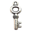 Pendant  Lead-Free Zinc Alloy Jewelry Findings, Key 8x21mm hole=1.2mm, Sold per pkg of 800