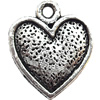 Pendant Lead-Free Zinc Alloy Jewelry Findings, Heart 16.5x19mm hole=1.2mm, Sold per pkg of 500