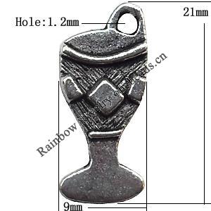 Pendant  Lead-Free Zinc Alloy Jewelry Findings, 9x21mm hole=1.2mm, Sold per pkg of 800