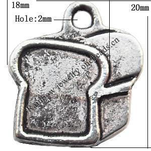 Pendant  Lead-Free Zinc Alloy Jewelry Findings, 18x20mm hole=2mm, Sold per pkg of 400