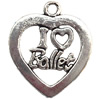 Pendant Lead-Free Zinc Alloy Jewelry Findings, Heart 21x29mm hole=2mm, Sold per pkg of 400