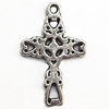 Pendant  Lead-Free Zinc Alloy Jewelry Findings, Cross 16x25mm hole=1mm, Sold per pkg of 500