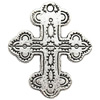 Pendant  Lead-Free Zinc Alloy Jewelry Findings, Cross 24x28mm hole=1mm, Sold per pkg of 200