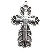 Pendant  Lead-Free Zinc Alloy Jewelry Findings, Cross 17.5x28.5mm hole=1mm, Sold per pkg of 300