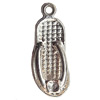 Pendant  Lead-Free Zinc Alloy Jewelry Findings, Shoes 9x23mm hole=1mm, Sold per pkg of 400