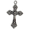 Pendant  Lead-Free Zinc Alloy Jewelry Findings, Cross 17x28mm hole=1mm, Sold per pkg of 500