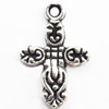 Pendant  Lead-Free Zinc Alloy Jewelry Findings, Cross 12x18mm hole=1mm, Sold per pkg of 800