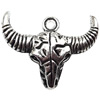 Pendant  Lead-Free Zinc Alloy Jewelry Findings, Cattle Head 36x26mm hole=1mm, Sold per pkg of 200