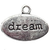 Pendant  Lead-Free Zinc Alloy Jewelry Findings, Flat Oval 18x14mm hole=1mm, Sold per pkg of 600