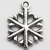 Pendant  Lead-Free Zinc Alloy Jewelry Findings, Snowflake 15x20mm hole=1mm, Sold per pkg of 500