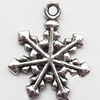 Pendant  Lead-Free Zinc Alloy Jewelry Findings, Snowflake 17x20mm hole=1mm, Sold per pkg of 500