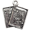 Pendant  Lead-Free Zinc Alloy Jewelry Findings, Poker 17x19mm hole=1mm, Sold per pkg of 300