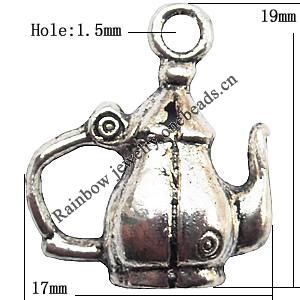 Pendant  Lead-Free Zinc Alloy Jewelry Findings, 17x19mm hole=1.5mm, Sold per pkg of 300