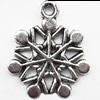 Pendant  Lead-Free Zinc Alloy Jewelry Findings, Snowflake 17x18mm hole=1mm, Sold per pkg of 500