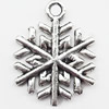 Pendant  Lead-Free Zinc Alloy Jewelry Findings, Snowflake 15x20mm hole=1mm, Sold per pkg of 500