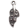 Pendant  Lead-Free Zinc Alloy Jewelry Findings, Leaf 8x20mm hole=1mm, Sold per pkg of 1000