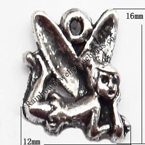 Pendant  Lead-Free Zinc Alloy Jewelry Findings, 12x16mm hole=1mm, Sold per pkg of 400
