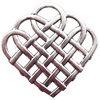 Pendant  Lead-Free Zinc Alloy Jewelry Findings, Heart 44x45mm hole=5mm, Sold per pkg of 100