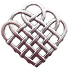 Pendant  Lead-Free Zinc Alloy Jewelry Findings, Heart 44x45mm hole=5mm, Sold per pkg of 100